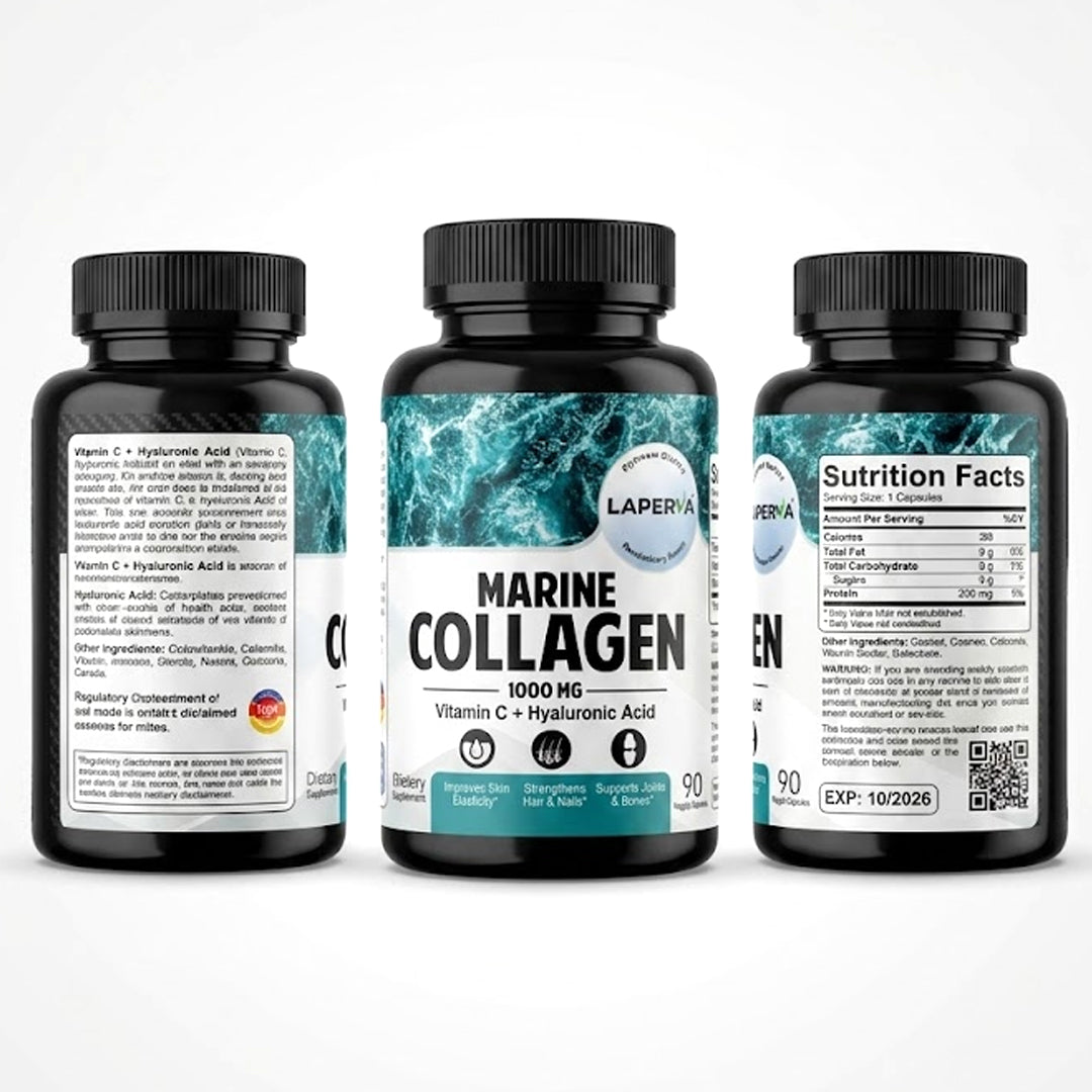 Laperva Marine Collagen 1350mg – Skin Hydration, Anti-Aging & Joint Support (90 Veggie Capsules)