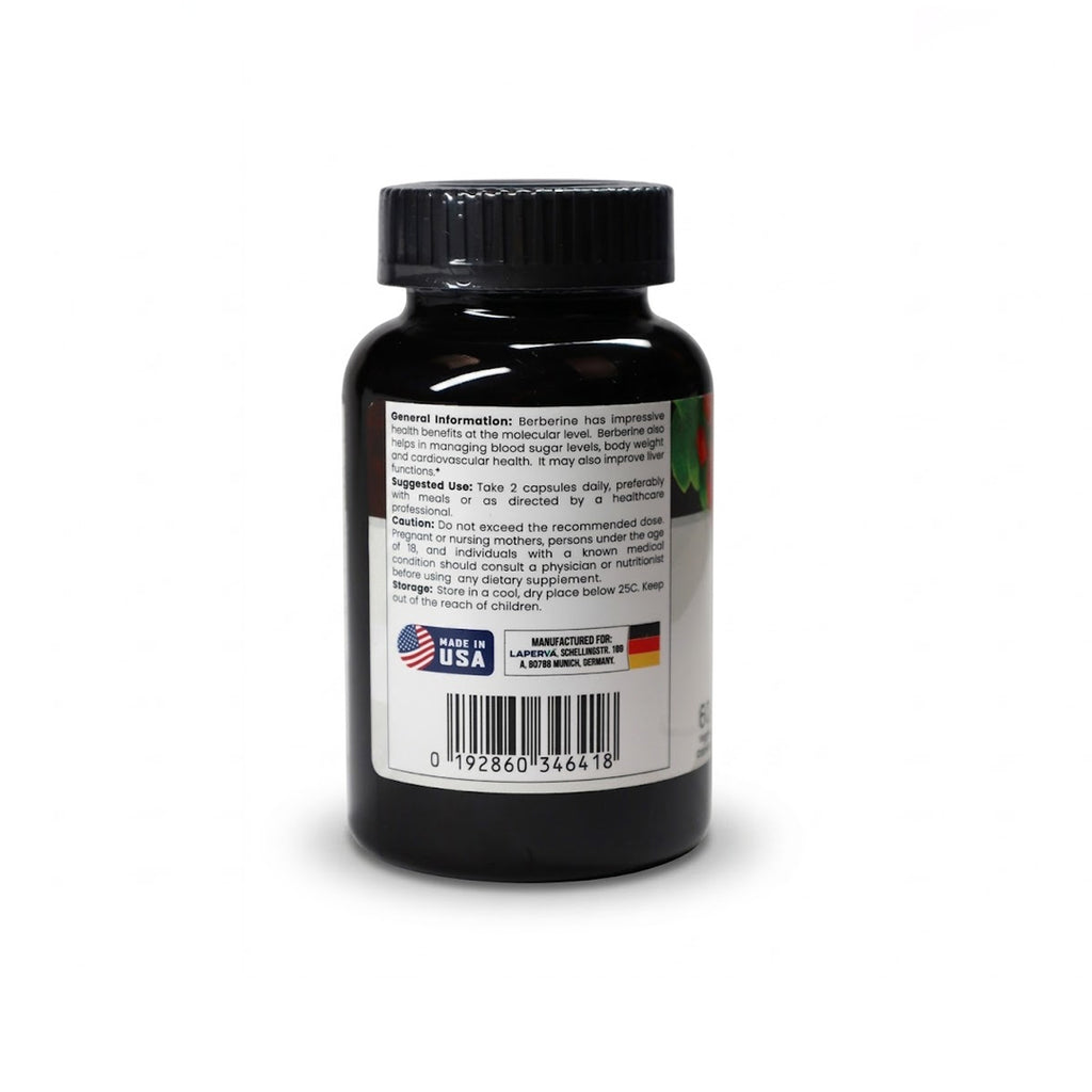 Laperva Berberine Complex 1200mg – Glucose Metabolism & Cardiovascular Support (60 Veggie Capsules)