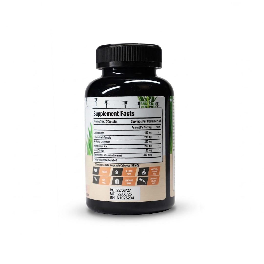 Laperva Antioxidant Complex L-Glutathione 400mg – Skin Brightening & Liver Detox (60 Veggie Capsules)