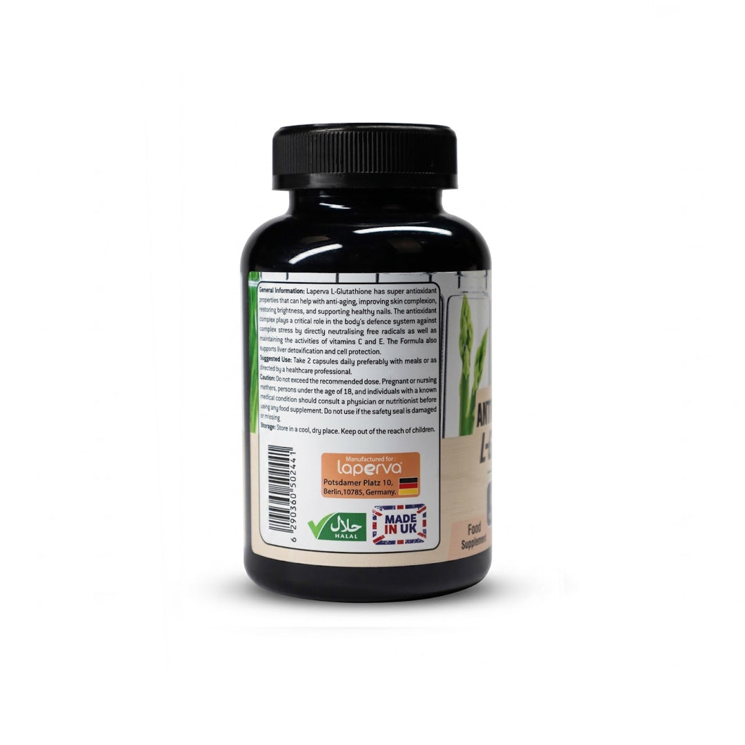 Laperva Antioxidant Complex L-Glutathione 400mg – Skin Brightening & Liver Detox (60 Veggie Capsules)