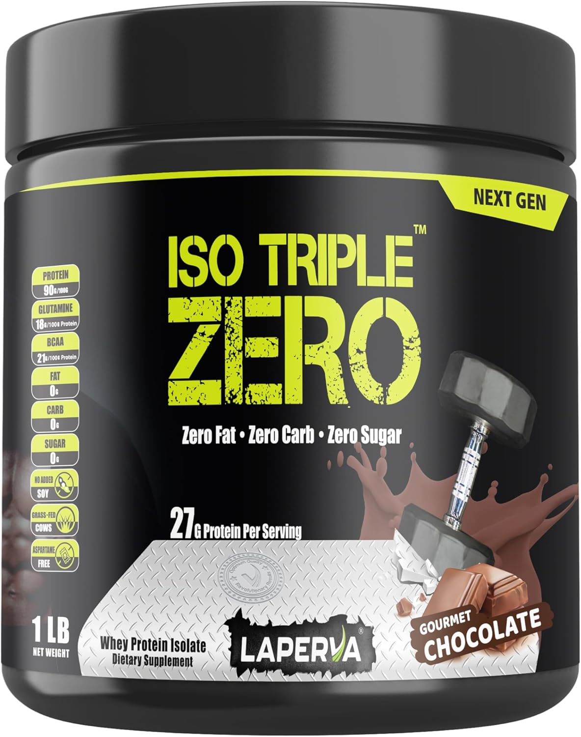 Laperva Iso Triple Zero Next Generation Whey Protein – Lean Muscle Growth & Recovery – Gourmet Chocolate