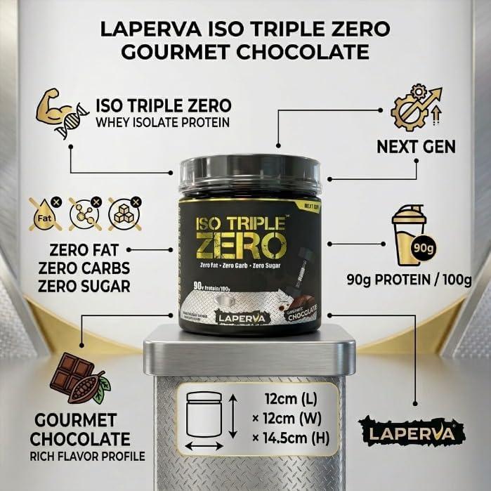 Laperva Iso Triple Zero Next Generation Whey Protein – Lean Muscle Growth & Recovery – Gourmet Chocolate