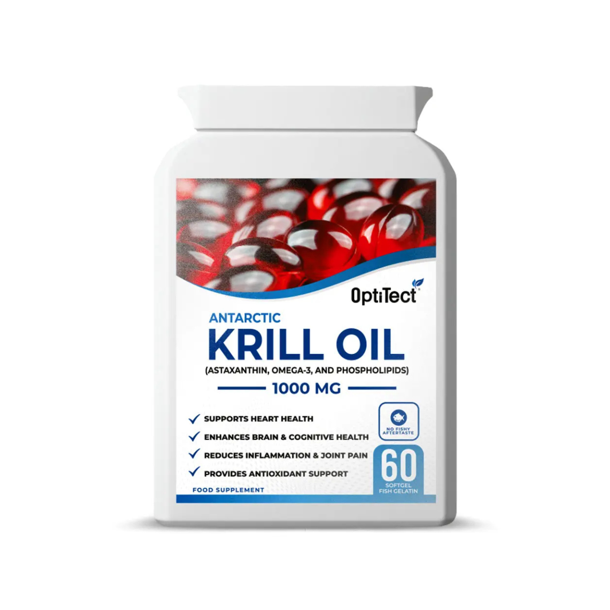 Optitect Antarctic Krill Oil 1000mg – Heart, Brain & Joint Support (60 Softgels)