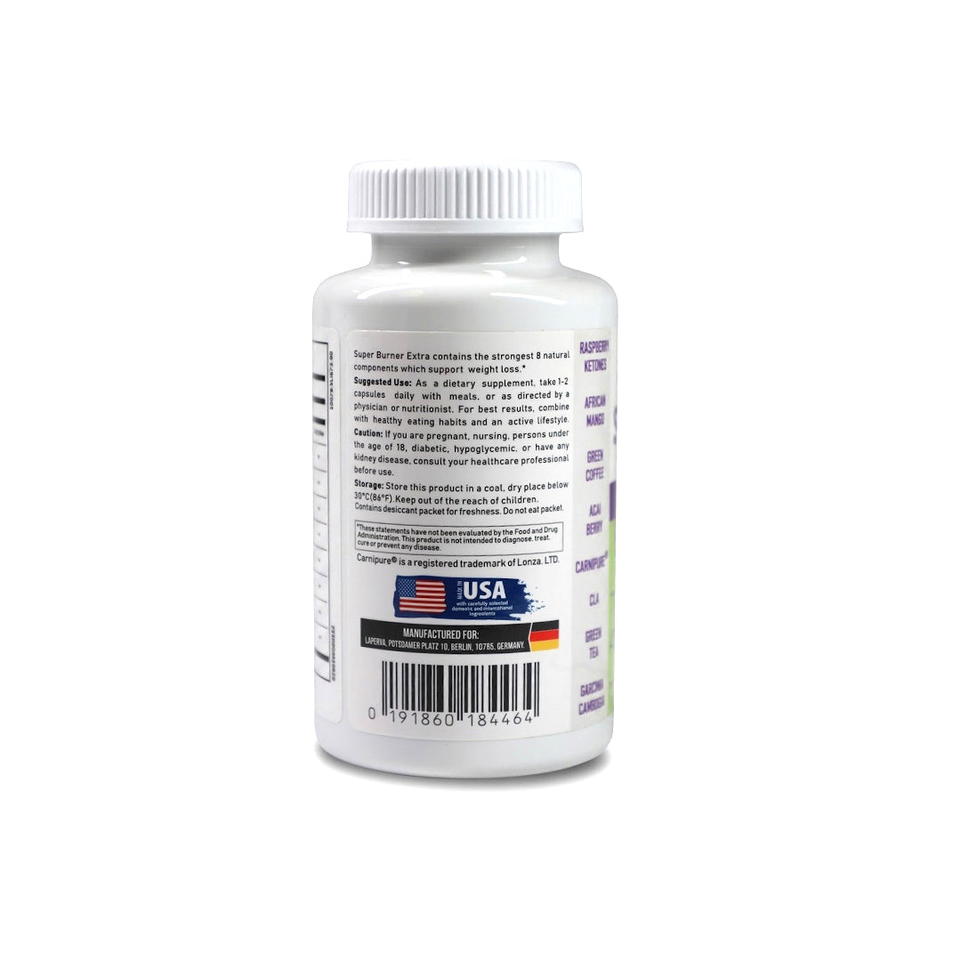 Laperva Super Burner Extra – Advanced Fat Burner & Fluid Elimination (90 Veggie Capsules)