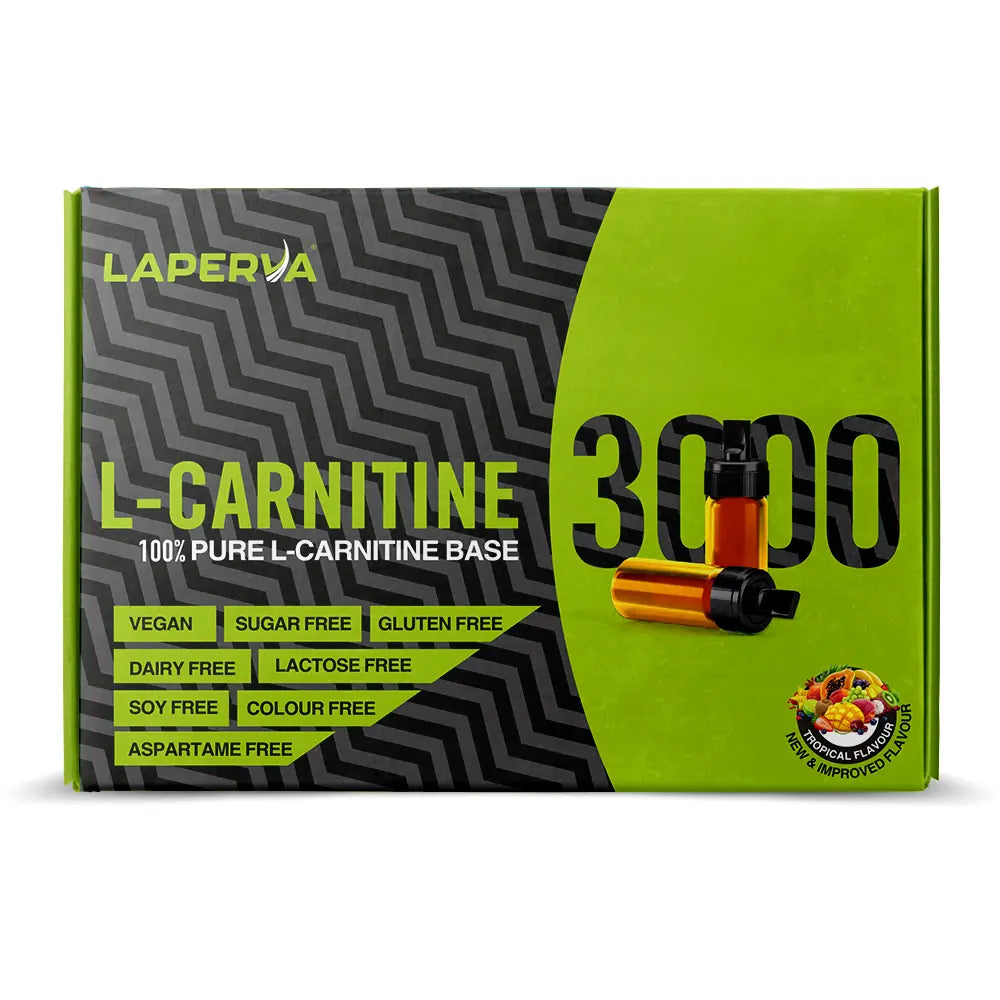 Laperva L-Carnitine 3000 Liquid – Fat Metabolism, Energy & Muscle Recovery – Tropical (20 Vials)
